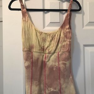 Miss Sixty tie dye ruched corset tank top Large